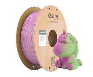 eSUN Matte Dual Color PLA Filament 1KG, Shine-Free & Frosted, Green Pink