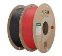 eSUN Matte PLA Filament 2KG, Frosted, Matte Deep Black and Fire Engine Red | 1.75mm Matte PLA 3D Printer Filament, Shine-Free Color, Frosted Texture, 1KG per Spool, 2 Spools for 3D Printers