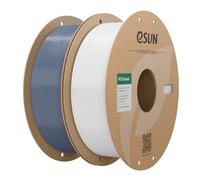 eSUN PETG Basic 3D Printer Filament 1.75mm, High Toughness & Glossy Finish PETG Filament, Dimensional Stable, 2kg Spool for FDM Printers, White+Grey