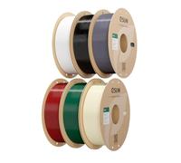 eSUN PL 3D Printing Filament Bundle, 6KG Enhanced Toughness PLA Plus | Black+Cold White+Grey+Bone White+Pine Green+Fire Engine Red,Dimensional Accuracy +/- 0.03mm,1.75mm 3D Printer Filament