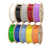 eSUN PLA Filament 1.75mm, 10KG PLA Basic 3D Printing Filament,1KG per Spool, 10 Spools for 3D Printers,Black+Cold White+Grey+Fire Engine Red+Yellow+Blue+Green+Orange+Silver+Grape Purple