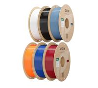 eSUN PLA Filament 1.75mm, 6KG PLA Basic 3D Printing Filament, 1KG per Spool, 6 Spools for 3D Printers,Black+Cold White+Grey+Fire Engine Red+Blue+Orange