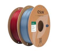 eSUN PLA Filament 1.75mm, PLA Basic 3D Printing Filament Dimensional Accuracy +/- 0.05mm, 1KG per Spool, 2 Spools for 3D Printers,Fire Engine Red+Grey