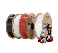 eSUN PL TPU 95A Filament 4KG Bundle,Hard & Tough Combo, 4 Spools | PL Black+Cold White+Fire Engine Red & TPU-95A Clear, 1.75mm Hard & Tough Filament, 1KG per Spool, 4 Spools for 3D Printers