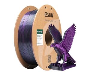 eSUN Silk Dual-Color PLA Filament 1.75mm, Co-Extrusion Silk Magic PLA 3D Printing Filament, Gradient Changing 1KG Spool (2.2 LBS) for 3D Printers, Black Purple