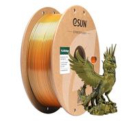 eSUN Silk PLA 3D Printer Filament 1.75mm Black Gold Dual Color Shiny Silky Filament, Dimensional Accuracy +/-0.03mm, 1kg (2.2lbs) Cardboard Spool for Most FDM 3D Printers