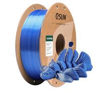 eSUN Silk PLA 3D Printer Filament 1.75mm Silver Blue Dual Color Shiny Silky Filament, Dimensional Accuracy +/-0.03mm, 1kg (2.2lbs) Cardboard Spool for Most FDM 3D Printers