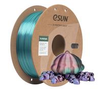 eSUN Silk PLA 3D Printer Filament 1.75mm Three-Color Gradient Shiny Silky Filament, Dimensional Accuracy +/-0.03mm, 1kg (2.2lbs) Cardboard Spool, Copper Purple Green Triple Colors