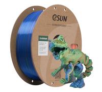 eSUN Silk PLA 3D Printer Filament 1.75mm Three-Color Gradient Shiny Silky Filament, Dimensional Accuracy +/-0.03mm, 1kg (2.2lbs) Cardboard Spool, Blue Orange Green Triple Colors