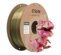 eSUN Silk PLA 3D Printer Filament 1.75mm Three-Color Gradient Shiny Silky Filament, Dimensional Accuracy +/-0.03mm, 1kg (2.2lbs) Cardboard Spool, Gold Red Green Triple Colors