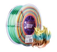 eSUN Silk Rainbow Metal PLA Filament 1.75mm, Silky Multicolored 3D Printer Filament PLA, 1KG Gradient Changing Multicolor 3D Printing Filament for 3D Printer, Silk Rainbow Multicolor