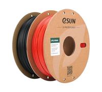 eSUN Upgraded Matte PLA Filament 1.75mm, Matte PLA 3D Printer Filament, Shine-Free Color, Frosted Texture, 1KG per Spool, 2 Spools for 3D Printers, Matte Deep Black and Fire Engine Red