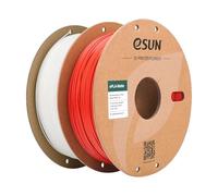 eSUN Upgraded Matte PLA Filament 1.75mm, Matte PLA 3D Printer Filament, Shine-Free Color, Frosted Texture, 1KG per Spool, 2 Spools for 3D Printers, Matte Milky White and Fire Engine Red