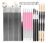 ESUOHYM 27pcs Nail Art Brush Set with Brush Stand Nail Sculpture Pen Dotting Tools for 3D Nails Nail Art Brushes for Acrylic Gel Dip Powder Nail Extensions French Manicure