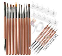 ESUOHYM Nail Art Brushes Set with Nail Stand Holder for Press On & Painting Nails,Nail Dotting Tools with Sculpture Pen,Acrylic Nail Brushes for Gel Builder Extensions French Tip,Nail Art Tools Design