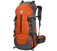 Esup 50L Hiking Backpack Men Camping Backpack with rain cover 45l+5l Lightweight Backpacking Backpack Travel Backpack (Orange)