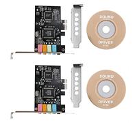 ESUSO 2X PCIe Sound Card 5.1, PCI Express Surround 3D Audio Card for PC with High Direct Sound Performance & Low Bracket
