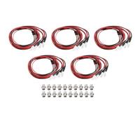 ESUSO 5PCS 4LED 5mm Headlights LED Lights for 1/10 Model Drift Car Vehicle, Blue and Green