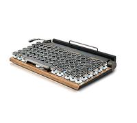 ESUSO Retro Typewriter Keyboard Wireless USB Mechanical Punk Keycaps for Desktop PC/Laptop/Phone-Wood Color