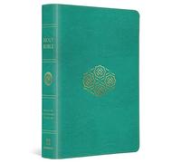 ESV Large Print Compact Bible, Red Letter (TruTone, Teal, Bouquet Design)