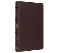 ESV Large Print Thinline Reference Bible (Top Grain Leather, Brown)
