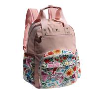 ESVAN Diaper Bag Backpack, Large Capacity Multifunction Baby Essentials Fashion Travel Pack Linen Canvas office Laptop Bag (Corduroy A Pink Flower)