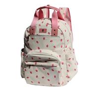 ESVAN Diaper Bag Backpack, Large Capacity Multifunction Baby Essentials Fashion Travel Pack Linen Canvas office Laptop Bag (Corduroy Pink Strawberry)