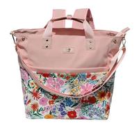 ESVAN Diaper Tote Bag Totepack Backpack Crossbody Bag 3 in 1 for Women Laptop Backpack Multifunctional with Insulated Pockets (Corduroy A Pink Flower)