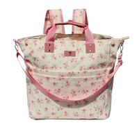 ESVAN Diaper Tote Bag Totepack Backpack Crossbody Bag 3 in 1 for Women Laptop Backpack Multifunctional with Insulated Pockets (Corduroy Cute Flower)