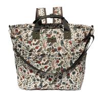 ESVAN Diaper Tote Bag Totepack Backpack Crossbody Bag 3 in 1 for Women Laptop Backpack Multifunctional with Insulated Pockets (Corduroy Leaf Bird)