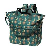 ESVAN Diaper Tote Bag Totepack Backpack Crossbody Bag 3 in 1 for Women Laptop Backpack Multifunctional with Insulated Pockets (Corduroy Dark Green Moon)