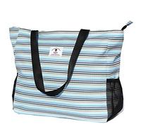 ESVAN Large Beach Bag Water Resistant Lightweight 20 inch Women Oversize Tote Bag for Gym Beach Travel Pool Yoga Nurse (Blue&White Stripe)