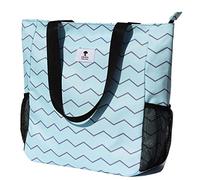 ESVAN Original Floral Tote Bag Waterproof Large Gym Beach Travel Everyday Tote Bag, Blue Wave-UK, L, Backpacks Handbags