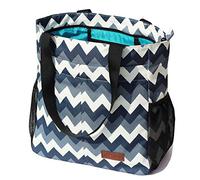 ESVAN Original Floral Water Resistant Tote Bag Large Shoulder Bag with Multi Pockets for Gym Hiking Picnic Travel Beach Daily Bags