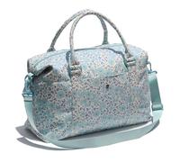 ESVAN Travel Tote Duffel Gym Bag,Weekender Overnight Carry-on Tote Crossbody Bag with Wet Pocket and Trolley Sleeve Upgraded, Corduroy Blue flower, Fashion