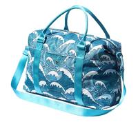 ESVAN Travel Tote Duffel Gym Bag,Weekender Overnight Carry-on Tote Crossbody Bag with Wet Pocket and Trolley Sleeve Upgraded, A Wave, Fashion