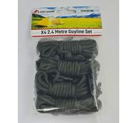 ESW LEISURE Guyline Ropes 4 Pack For Tents Awning Camping Strong Lightweight Paracord Guy Rope With Tensioner Guy Lines Fishing Umbrella Shelter Bivvy Caravan Gazebo (Olive Green, 2.4 Metre 4 Pack)