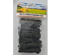 ESW LEISURE Guyline Ropes 6 Pack For Tents Awning Camping Strong Lightweight Paracord Guy Rope With Tensioner Guy Lines Fishing Umbrella Shelter Caravan Gazebo Tarp (Olive Green, 2.4 Metre 6 Pack)
