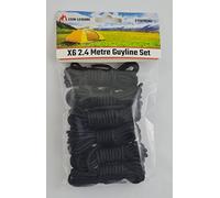 ESW LEISURE Guyline Ropes 6 Pack For Tents Awning Camping Strong Lightweight Paracord Guy Rope With Tensioner Guy Lines Fishing Umbrella Shelter Bivvy Caravan Gazebo Tarp (Black, 2.4 Metre 6 Pack)