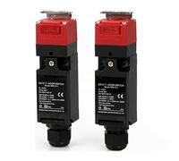 ESYEM QKS8 SRK D11 Safety Door Switch Waterproof Limit Switches IP65 Lock Doors Key Switch Cable Gland PG11 D4NS-1BF, 2-Pack, Red Control switch