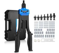eSynic 13 Inch Rivet Nut Gun Set Rivnut Tool Kit Pop Rivet Nut Tool Set Hand Riveter Nut Gun with Rivet Nut Mandrels&110Pcs RIV Nuts Include M3 M4 M5 M6 M8 M10 M12 and Carrying Case Perfect for Work