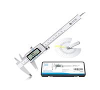 eSynic 150mm/6Inch Digital Vernier Caliper with Fractions/Inch/Metric Conversion Electronic Vernier Caliper Stainless Steel Body Vernier Caliper with Feeler Gauge for Designer Engineer Teacher etc