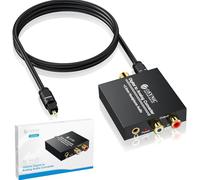eSynic 192KHZ Optical to RCA Converter Pure&Clear Sound Digital to Analog Audio Converter Support|3.5mm&RCA Output|Lightweight|Aluminum Metal Case|PCM or LPCM Audio Format| for HDTV Blu Ray DVD etc