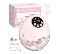 eSynic 1PACK Hand Free Wearable Breast Pump 4 Modes&12 Levels Silent Electrical Breast Pump Leak-Proof Smart Milk Sensor Wireless Breastfeeding Pump with 24/21/19mm FlangeLED Display BPA Free