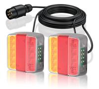 eSynic 2 Pack Professional LED Trailer Lights 7.5m Cable Long 12V LED Trailer Tail Lights Waterproof Car Trailer Rear Light Kit with 7 Pin Plug for Trailers Lorry Caravan etc (Bolt Mount Type)