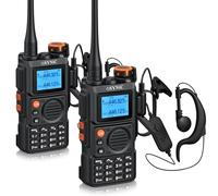 eSynic 2 Pack Two Way Radio Walkie Talkie 5R PRO Dual Band 3-5km Long Range 999 Channels DTMF FM Scrambler Walkie Talkie for Adult with Large Color Screen Display NOAA-USB Type-C Charging