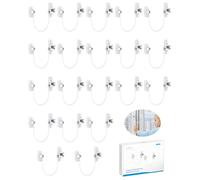 eSynic 20 Pack Window Restrictors for UPVC Child Safety Strong Window Lock 185mm Wire Long Window Safety Locks Anti-Theft Security Upvc Wooden Window Locks for Home Office Factory Farm Safety etc