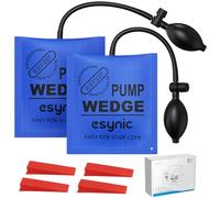 eSynic 2Pack Air Wedge Door Lifter Pump Smooth PU Rubber Wedge Up Bag Air Lifting Bags Heavy Door Hanging Pump Load-Bearing 297lbs/134Kg With 4 Plastic Wedges - Blue