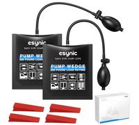 eSynic 2Pack Air Wedge Pump Up Bag Inflatable Pump Bag Durable TPU Air Bags for Lifting Door 15*16.5cm/5.9*6.5 Inch Size Air Wedge Door Pump Up Bags Load-bearing 441 Pounds/200KG with 4 Plastic Wedges
