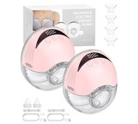eSynic 2PACK Hand Free Wearable Breast Pump 4 Modes&12 Levels Electrical Breast Pump 210ML Wireless Breastfeeding Pump with 24/21/19mm Flange Portable Breast Milk Pump Leak-Proof LED Display BPA Free